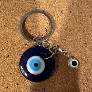 ✨🧿Evil Eye Keychain w/Matching Charm🧿✨Clear Charm✨